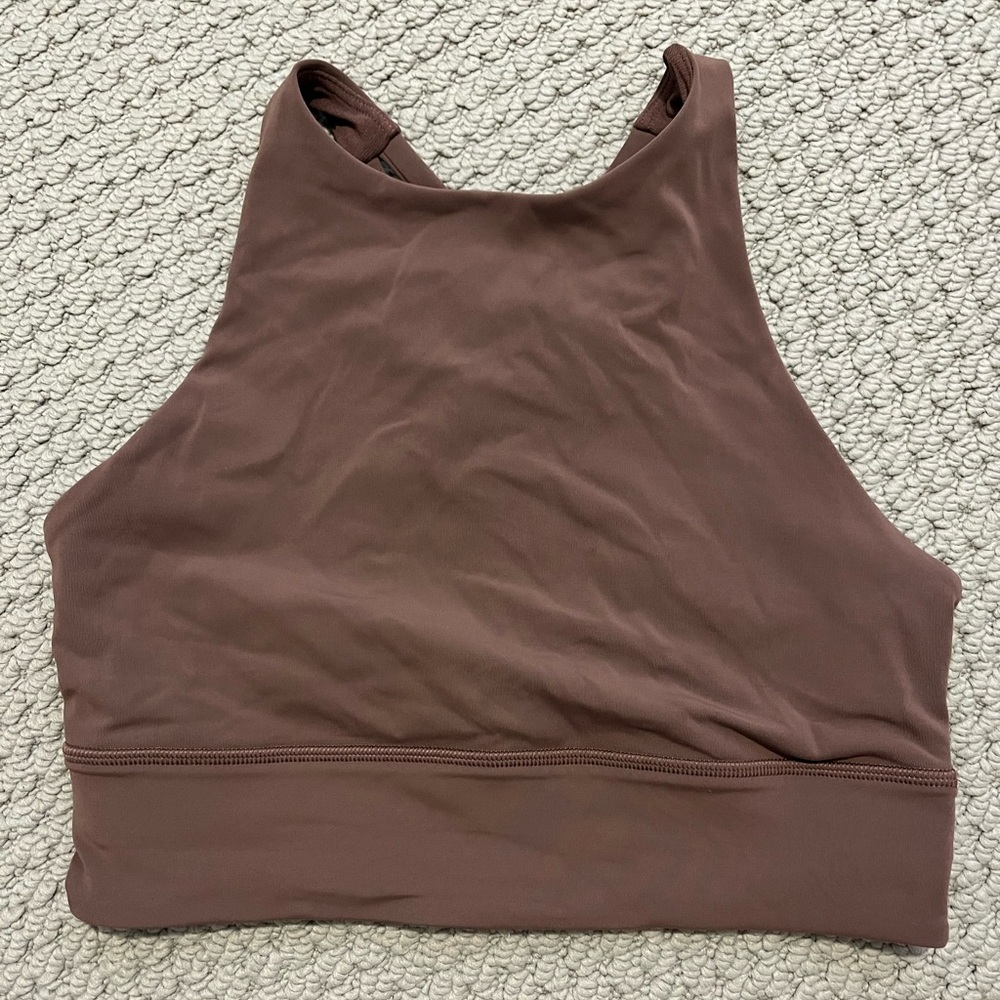 Lululemon Energy High-Neck Longline Tough Bra Size 6 Dark Oxide DKOX